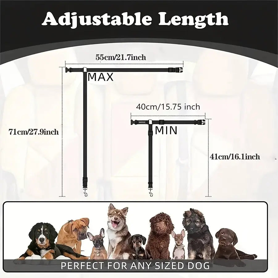 Pawzseek Adjustable Dog Car Seat Belt - Ensuring Pet Safety and Reducing Driving Distractions