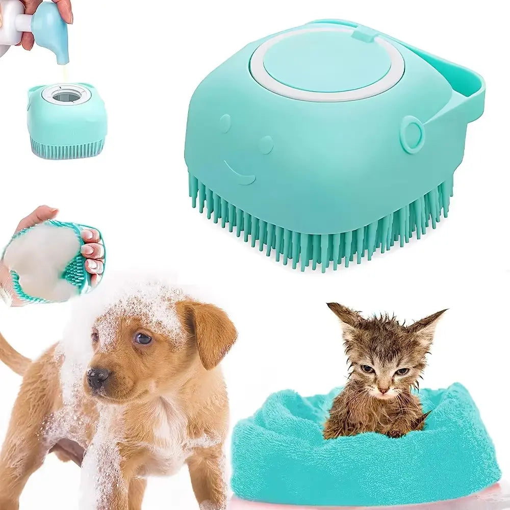 Professional Pet Grooming Brush for Detangling, Fluffing, and Loose Hair Removal with Detachable Head for Easy Cleaning in Shower or Bathtub