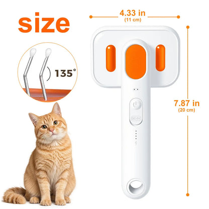 #Summervibes Cat Grooming Brush – Waterproof Steam Deshedding Tool, One-Button Hair Removal Comb for Cats & Dogs, Pet Fur Cleaning & Trimming, Petlovers