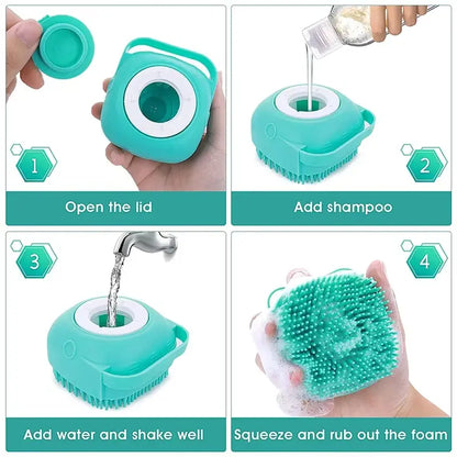 Professional Pet Grooming Brush for Detangling, Fluffing, and Loose Hair Removal with Detachable Head for Easy Cleaning in Shower or Bathtub