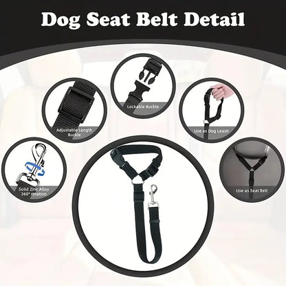 Pawzseek Adjustable Dog Car Seat Belt - Ensuring Pet Safety and Reducing Driving Distractions