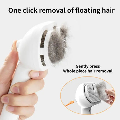 Pet Hair Removal Comb with Spray Function for Odor Elimination - Cat and Dog Grooming Brush