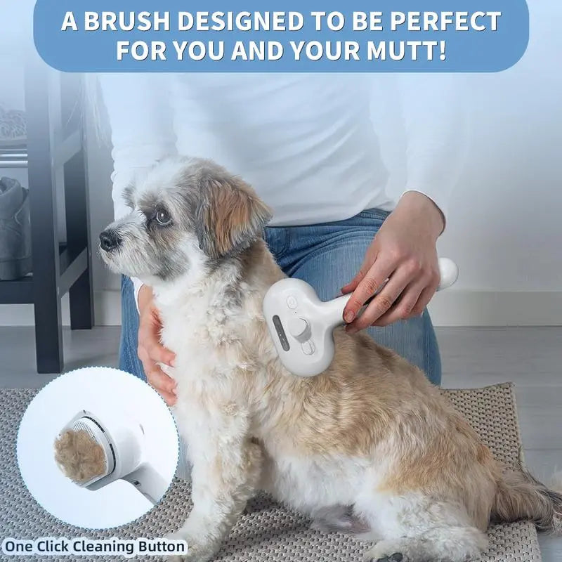 Pet Hair Removal Comb with Spray Function for Odor Elimination - Cat and Dog Grooming Brush